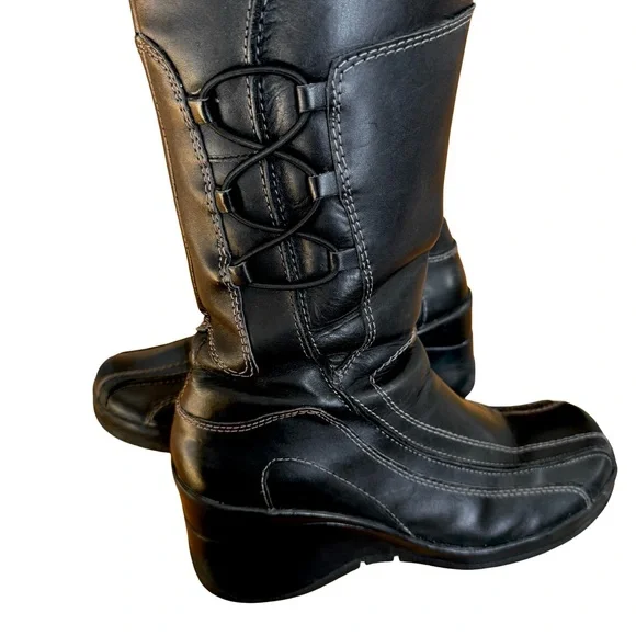 Aldo Black Leather Winter Boots, Size 38/7.5 - Picture 7 of 16